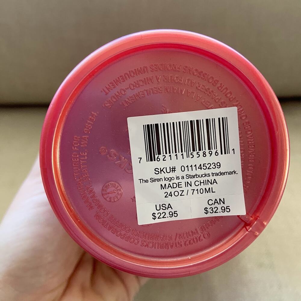 ❌SOLD❌Starbucks 2023 Fall Pink Shimmer Shell Mermaid Scales Cup Tumbler 24oz New - Picture 2 of 2